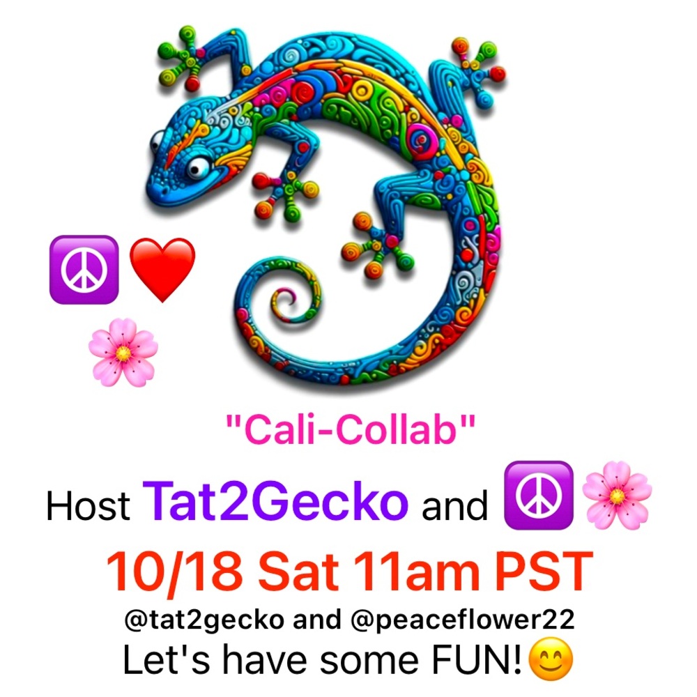 10/18 Sat 11am PST 😊❤️☮️🌸